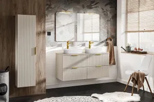 Comad Kúpeľňová zostava Adele Cashmere 120 cm s umývadlami a skrinkami kašmírová