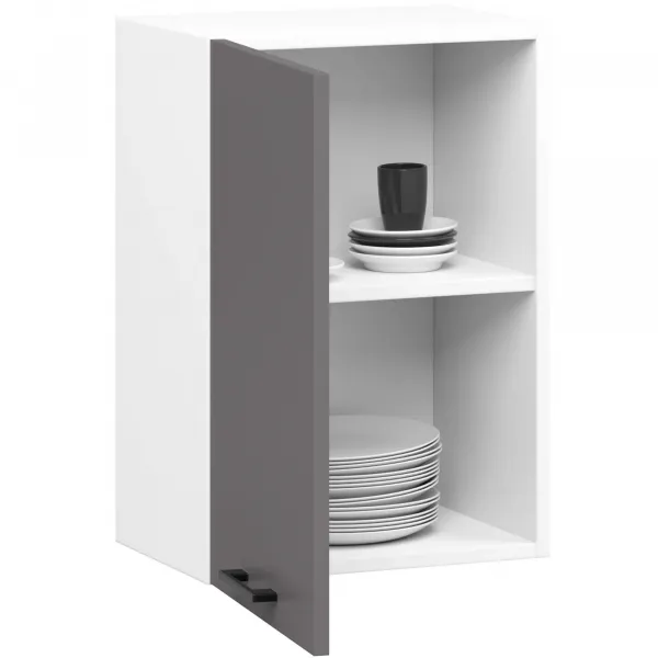Ak furniture Závěsná kuchyňská skříňka OLIVIE 40x58 cm matná bílá/matná grafitově šedá