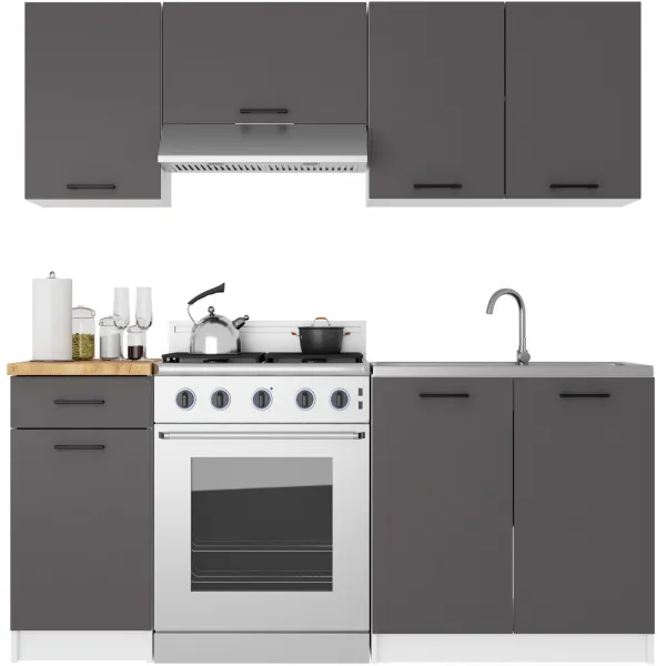 Ak furniture Závěsná kuchyňská skříňka OLIVIE 40x58 cm matná bílá/matná grafitově šedá
