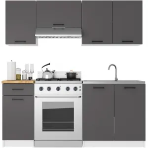 Ak furniture Závěsná kuchyňská skříňka OLIVIE 40x58 cm matná bílá/matná grafitově šedá