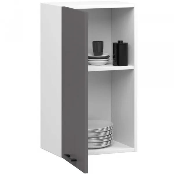 Ak furniture Závesná kuchynská skrinka OLIVIE 40x72 cm matná biela/matná grafitovo šedá