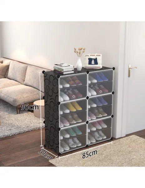 VASAGLE modulárna skrinka, box na topánky s 12 úrovňami