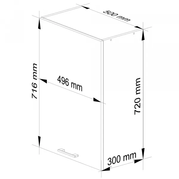 Ak furniture Závěsná kuchyňská skříňka Olivie W 50 cm grafit/bílá
