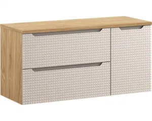 Comad Závesná skrinka Luxor Beige Trust s doskou a umývadlom 120 cm čierna/dub olejovaný