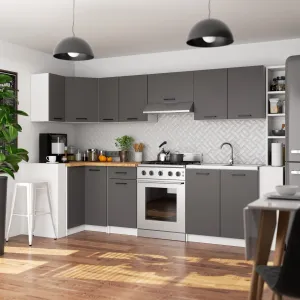 Ak furniture Závesná kuchynská skrinka OLIVIE 60x29 cm matná biela/matná grafitovo šedá