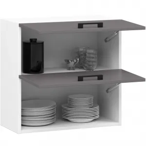 Ak furniture Závěsná kuchyňská skříňka OLIVIE 60x58 cm 02 matná bílá/matná grafitově šedá