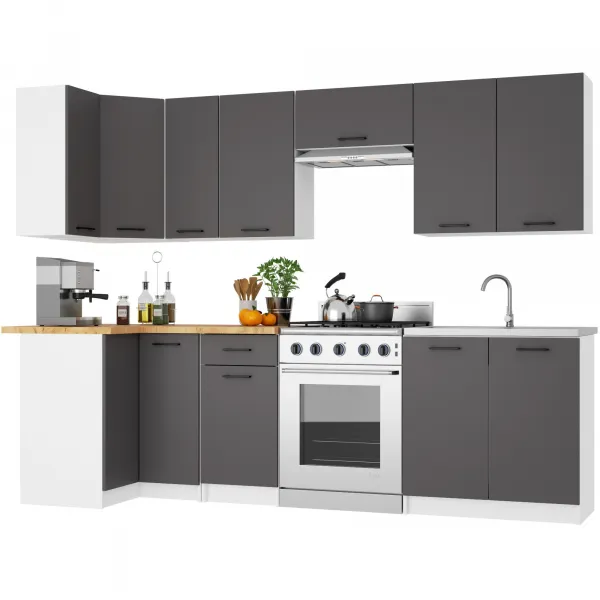 Ak furniture Závěsná kuchyňská skříňka OLIVIE 60x58 cm 02 matná bílá/matná grafitově šedá