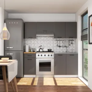 Ak furniture Závěsná kuchyňská skříňka OLIVIE 80x58 cm 01 matná bílá/matná grafitově šedá