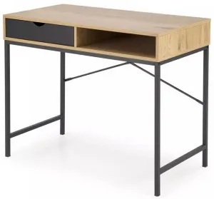 HALMAR Písací stôl B50 prírodný, čierne nohy
