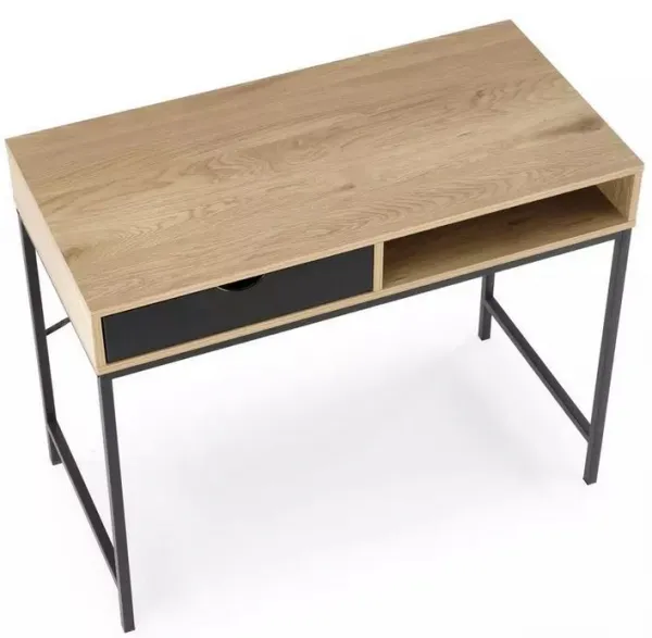 HALMAR Písací stôl B50 prírodný, čierne nohy