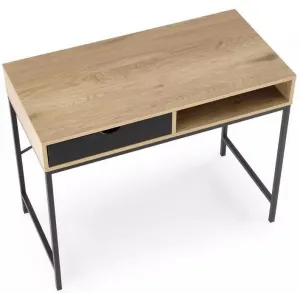 HALMAR Písací stôl B50 prírodný, čierne nohy