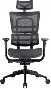 MERCURY Ergonomická kancelárska stolička ORION JNS-801, čierna sieťovina W-51 (vzorovaná), čierny kríž
