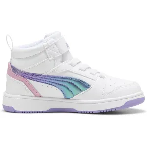 Puma REBOUND V6 MID BOUNCY SKY AC+ PS Dievčenská vychádzková obuv, biela, veľkosť 32