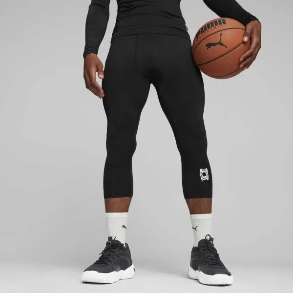 Puma HOOPS TEAM 3/4 TIGHT BASELAYER Basketbalové elastické nohavice, čierna, veľkosť
