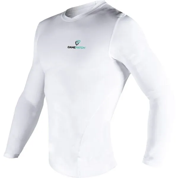GAMEPATCH COMPRESSION SHIRT Kompresné unisex tričko, biela, veľkosť