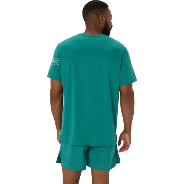 ASICS ICON SS TOP Pánske bežecké tričko, tmavo zelená, veľkosť