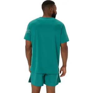 ASICS ICON SS TOP Pánske bežecké tričko, tmavo zelená, veľkosť
