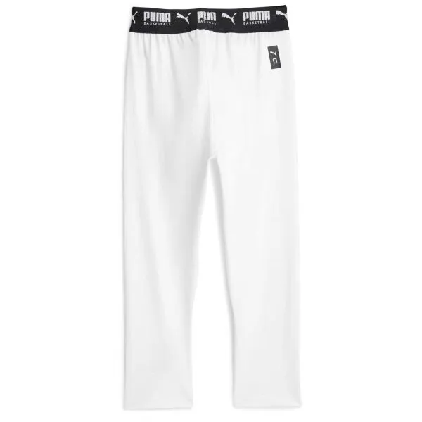 Puma HOOPS TEAM 3/4 TIGHT BASELAYER Basketbalové elastické nohavice, biela, veľkosť