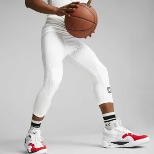 Puma HOOPS TEAM 3/4 TIGHT BASELAYER Basketbalové elastické nohavice, biela, veľkosť