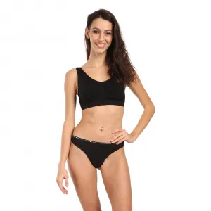 3PACK dámske tangá Tommy Hilfiger čierná (UW0UW05954 0V2) M