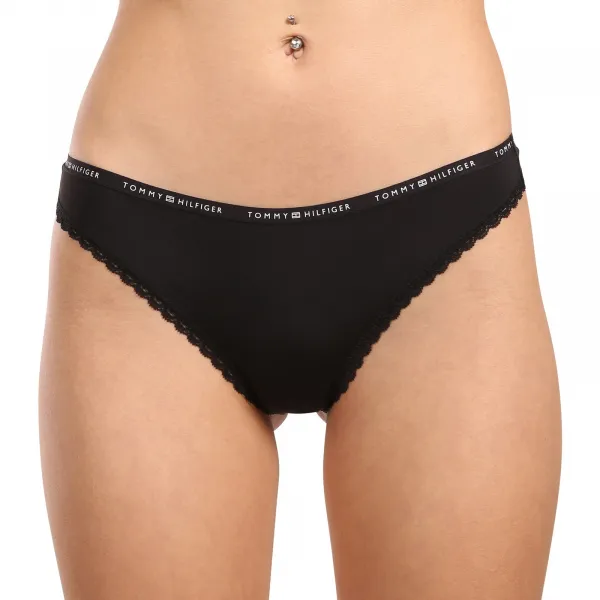 3PACK dámske tangá Tommy Hilfiger čierná (UW0UW05882 0V2) M