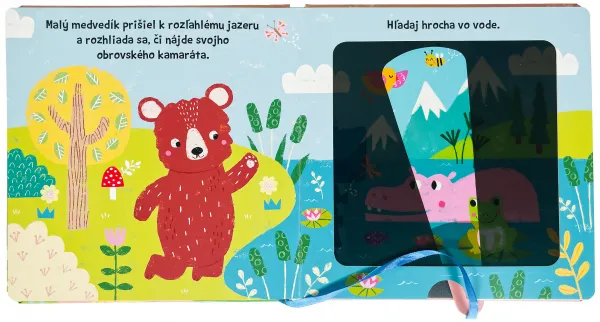 Malý medvedík hľadá kamarátov s kúzelnou baterkou