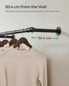 SONGMICS Nástenný vešiak na oblečenie 170 cm čierny