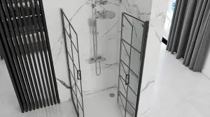 REA/S - Sprchová kabína Molier Black Double 80x90 KPL-K1011
