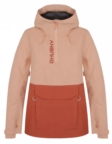 Husky  Nabbi L bordo/pink, S Dámska outdoorová bunda