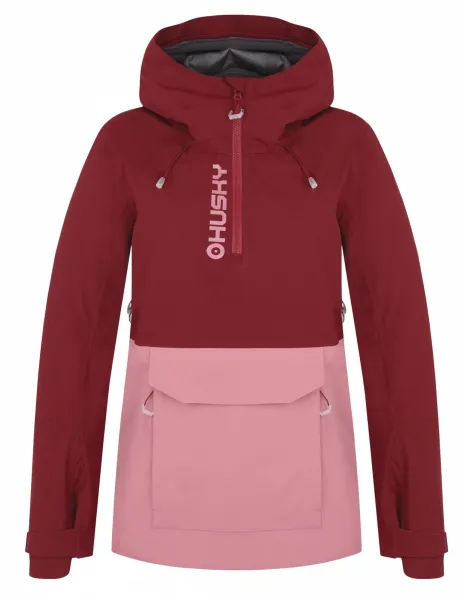 Husky  Nabbi L bordo/pink, S Dámska outdoorová bunda