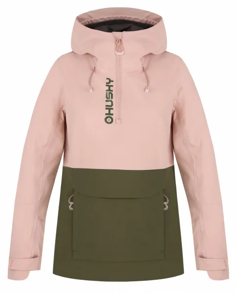 Husky  Nabbi L lt. pink/khaki, XS Dámska outdoorová bunda