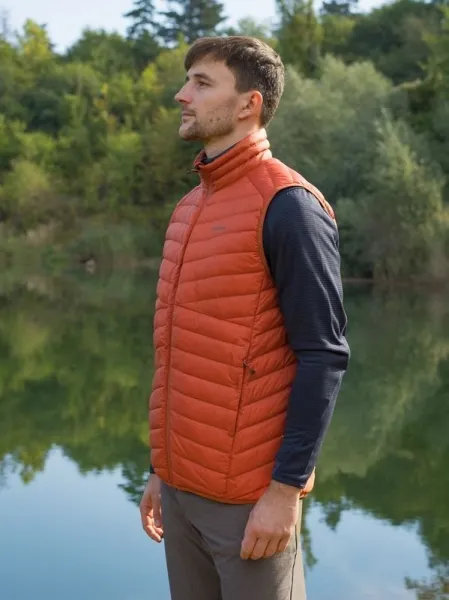 Husky  Dresles M brick orange, M Pánska páperová vesta