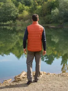 Husky  Dresles M brick orange, M Pánska páperová vesta