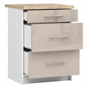 Ak furniture Kuchyňská skříňka Olivie S 60 cm 3S bílá/cappuccino