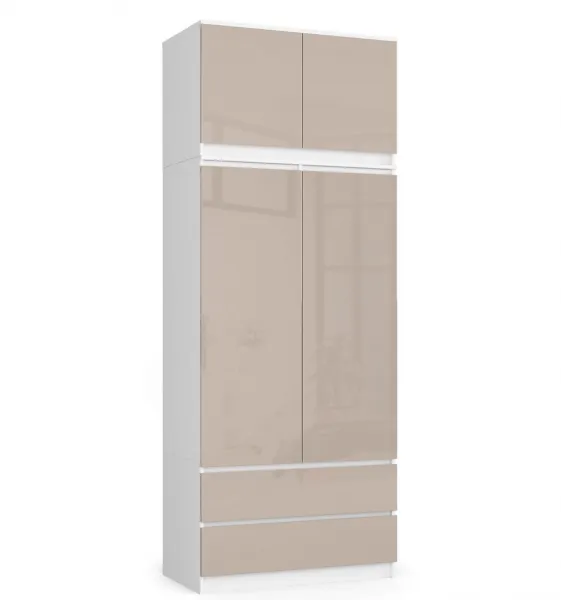 Ak furniture Nadstavec na skriňu S90 lesklý cappuccino