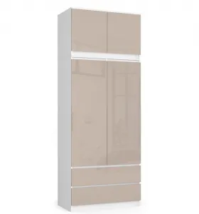 Ak furniture Nadstavec na skriňu S90 lesklý cappuccino