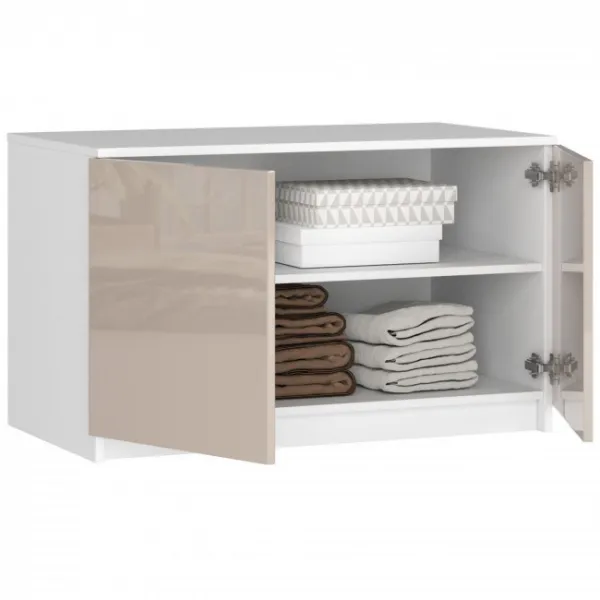 Ak furniture Nadstavec na skriňu S90 lesklý cappuccino
