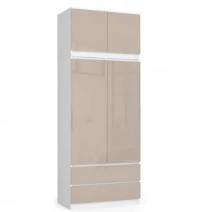 Ak furniture Nadstavec na skriňu S90 lesklý cappuccino