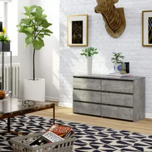 Ak furniture Komoda CL 100 cm 6 zásuvek beton