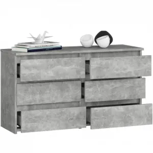 Ak furniture Komoda CL 100 cm 6 zásuvek beton