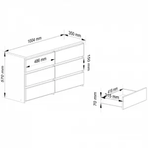 Ak furniture Komoda CL6 100 cm grafitově šedá