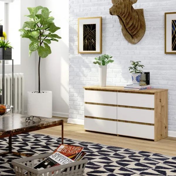 Ak furniture Komoda CL6 100 cm dub sonoma/bílá