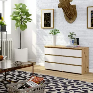 Ak furniture Komoda CL6 100 cm dub sonoma/bílá