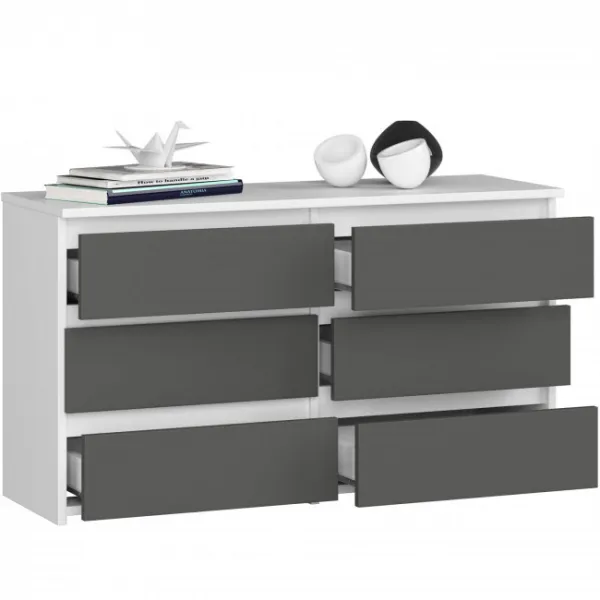 Ak furniture Komoda CL6 100 cm bílá/grafitově šedá