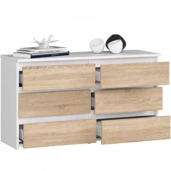 Ak furniture Komoda CL6 100 cm bílá/dub sonoma