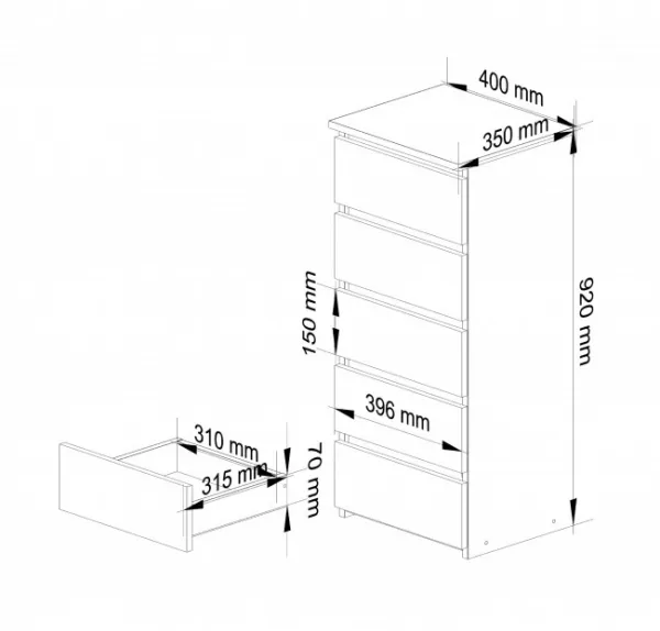 Ak furniture Komoda CL5 40 cm dub sonoma