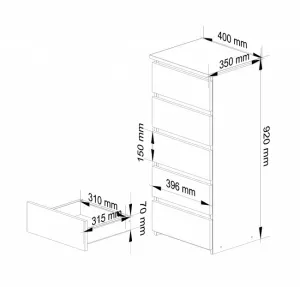 Ak furniture Komoda CL5 40 cm dub sonoma