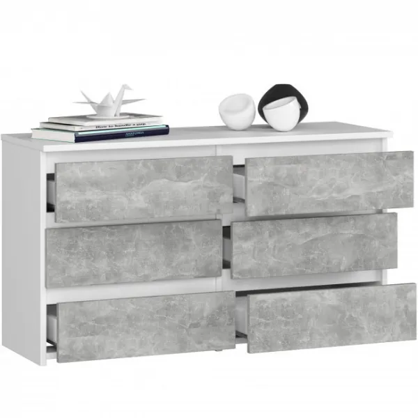 Ak furniture Komoda CL6 100 cm bílá/beton