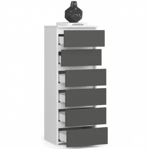 Ak furniture Komoda CL6 40 m bílá/grafitově šedá