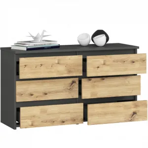 Ak furniture Komoda CL6 100 cm grafitově šedá/dub artisan